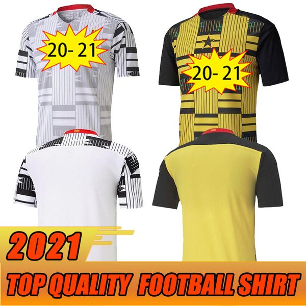

20 21 ghana thomas soccer jerseys home schlupp kudus j.ayew caleb ekuban samuel owusu soccer shirt national team football uniforms, Black;yellow