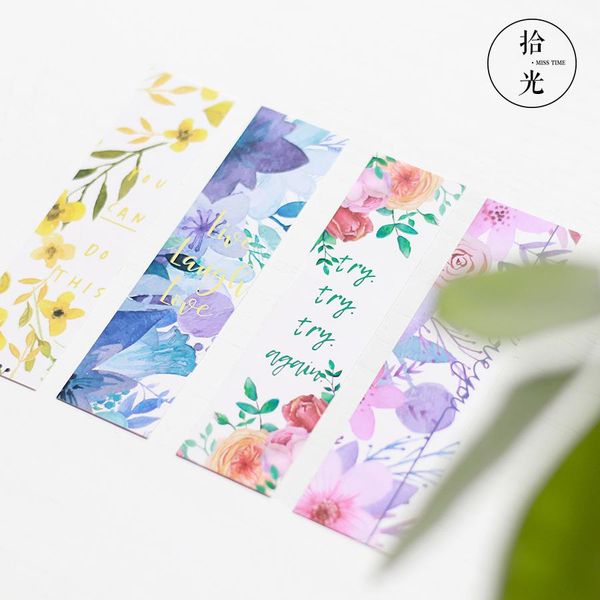 

30pcs lot beautiful flower bookmark english blessing message card paper notes school office supplies stationery to do list wmtfes bdesybag