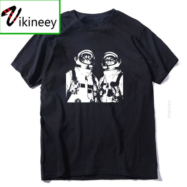 

sport 100% cotton space cat print men t shirt casual summer men tshirt loost cool t-shirt camisas tee shirts
