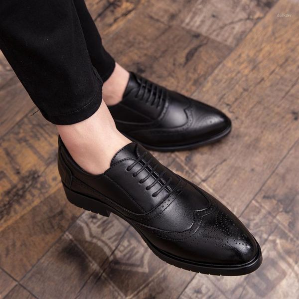 

mens oxfords shoes fashion business leather dress shoe male wedding shoe social chaussure homme fluff office formal shoes1, Black