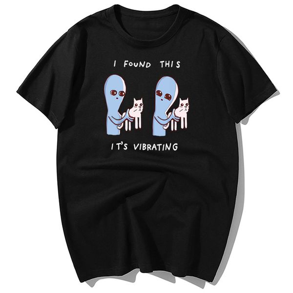 

funny i found this it's vibrating lovely cat print summer casual short sleeve harajuku streetwear sport hooded sweatshirt hoodie men t