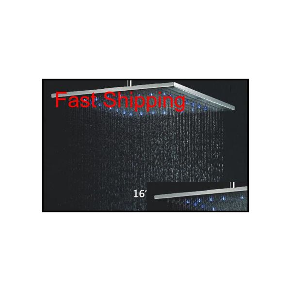 

new arrival stainless steel(304) 16 inch brushed nickel overhead led rainfall qylhbh homes2011