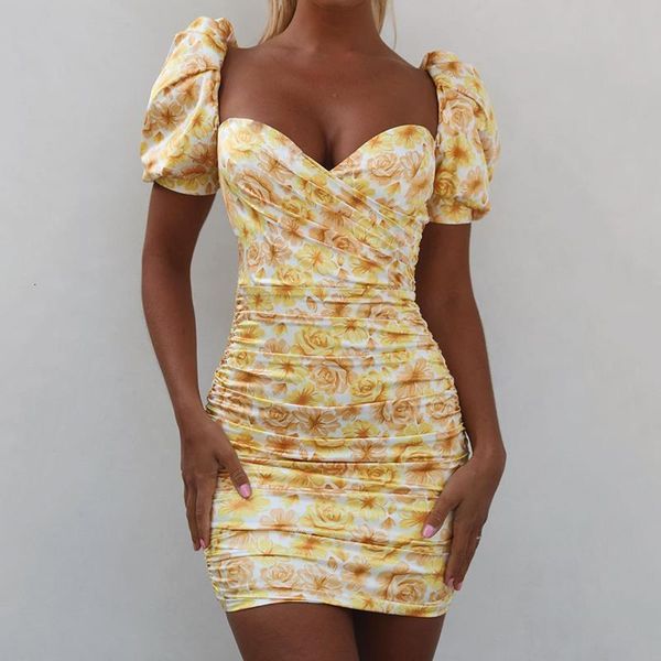 

summer off shoulder print dress women puff sleeve mini night club party dresses backless bodycon dress vestidos, Black;gray