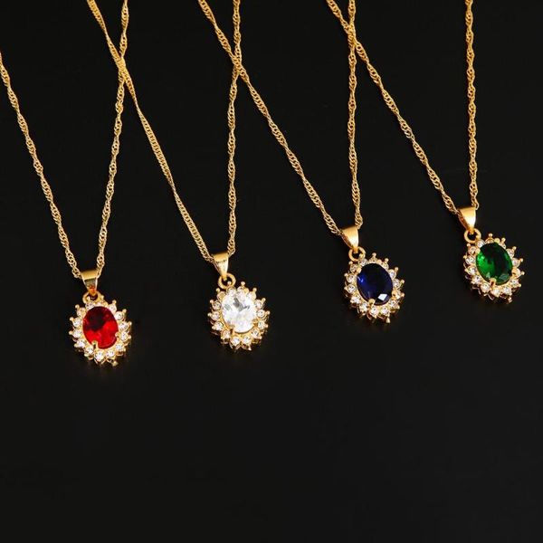 

trendy crystal water drop pendant necklace rhinestone crystal gold color women bridal jewelry, Silver