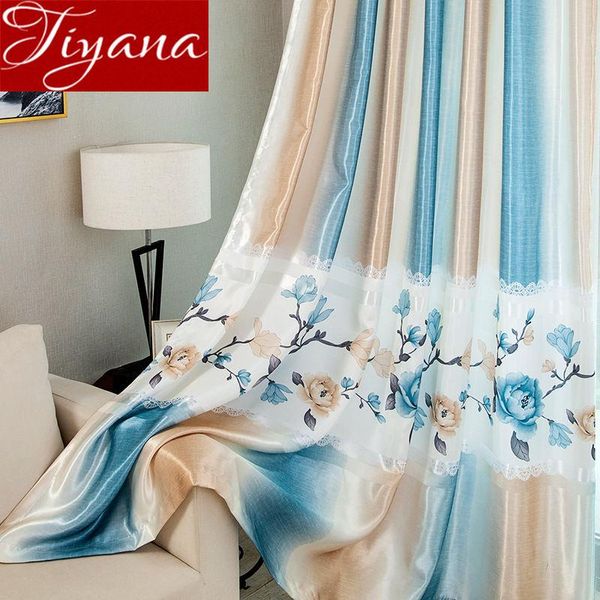 

peony curtain for window bedroom modern colorful stripes tulle curtain for living room sheer fabrics blackout x539#30