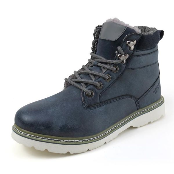 

2020 winter мужской голеностопной работы boots обувь открытой водонепроницаемых пинеток для мужчин шнуровка теплых ботинок плюша с fur man с, Black