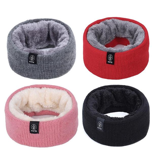 

2021 winter men women warm knitted ring scarves thick elastic knit mufflers children neck warmer boys girl plush scarf, Blue;gray