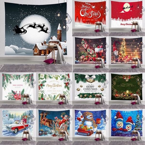 

christmas decoration tapestry home bedroom wall hanging cartoon santa claus print tablecloth yoga mat beach towel party backdrop owc2582