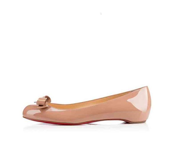 

dress summer gorgeous shoes red bottom bareta pointed toe bowknot women ballet flats ladies genuine leather ballerinas party, Black