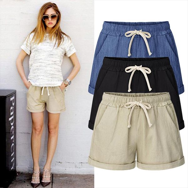 

summer denim shorts for women harem big size shorts cotton women shorts 8 colors m 7xl, White;black