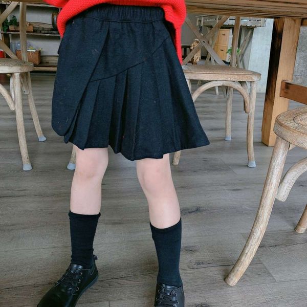 

korean children's drs girls' tweed pleated half autumn winter 2020 new little girl foreign sle skirt, Blue