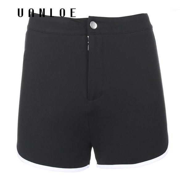 

side stripped covered women's short skinny sport casual cotton shorts streetwear high waist summer shorts1, White;black