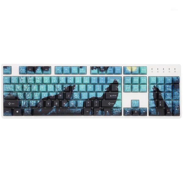 

keyboards omo oem profile all over dye sub keycap loop timber wolves wolf for mechanical keyboard gh60 87 104 tkl ansi1