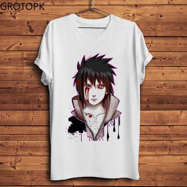 

japan anime sasuke six paths summer new white casual homme short sleeve cool naruto manga sport hooded sweatshirt hoodie men t shirt