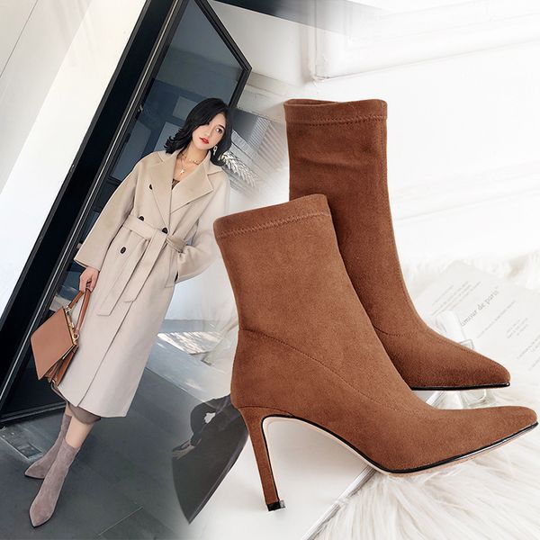 

2021 boots for 3-colored women shoes in socks, heels, heels 3opz, Black
