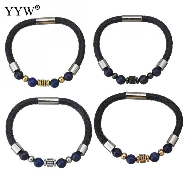 

мода золото / серебряный цвет разливанный cubic zirconia lapis lazuli унисекс этнические пу кожаный браслет дружба brazelt ювелирные изделия, Black