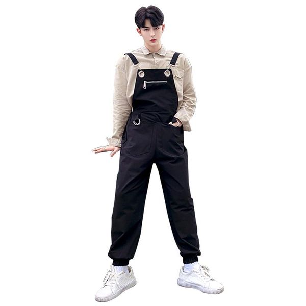 

2020 new mens jumpsuits loose jeans bib overalls for male big tall, Blue