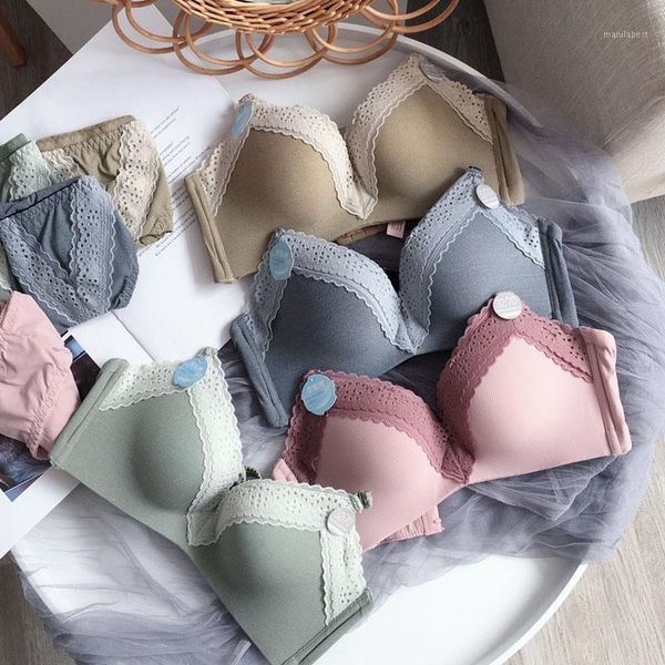 

summer women's underwear fashion bamboo charcoal cotton breathable bra set lace 4 color thicken push up bra and panty set1, Red;black