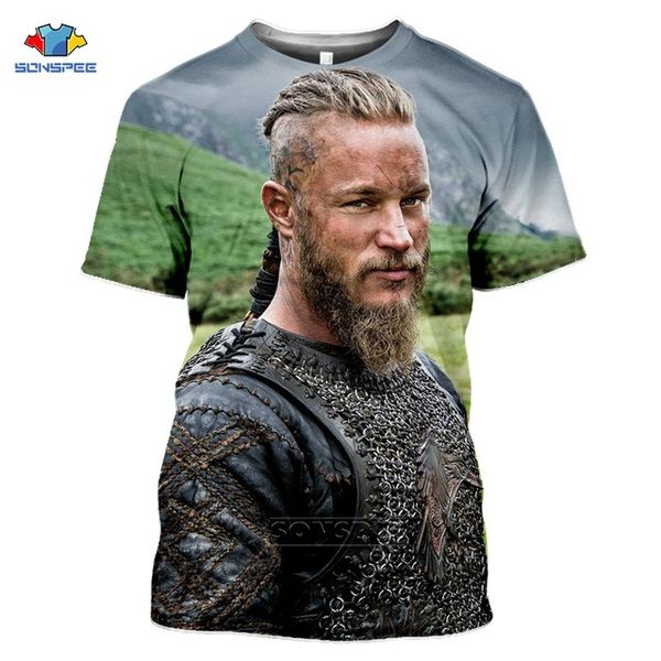 

tv series vikings ragnar lothbrok homme summer black oversize 3d print shirts graphic graphic hippie men clothing
