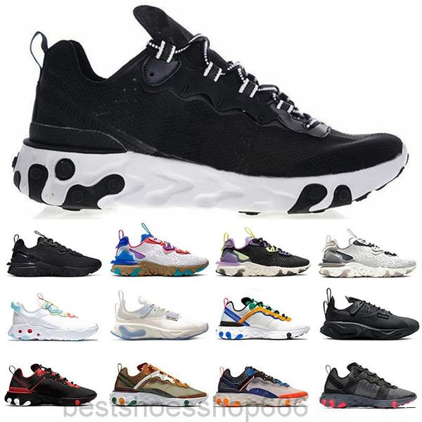 

2021 react vision element 55 87 undercover anthracite mens womens casual shoes black iridescent sneakers trainers sport 36-45 lpo2, White;red