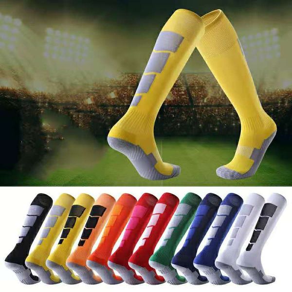 

anti slip over knee football socks thickened towel bottom stockings comfortable wear resistant sports socks, Black