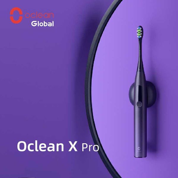 

global version oclean x pro sonic electric toothbrush ipx7 2-in-1 charger holder oled display toothbrush fast charge for mens