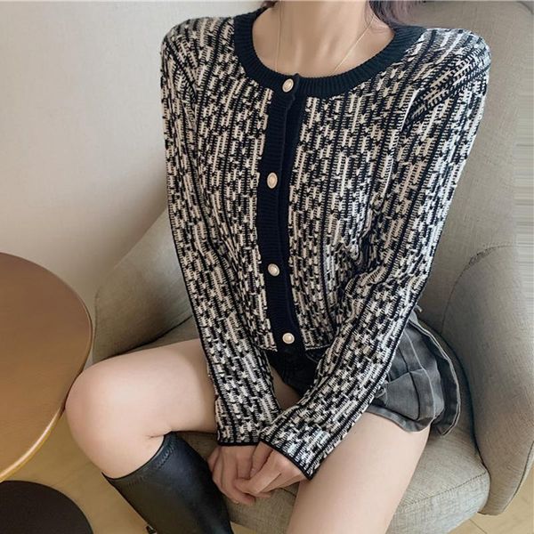 

люсивеев шикарные женщины кардиганы свитер свободный о шеи однобортный короткий пальто причинно-следственный корейский модный корейский аурт, White