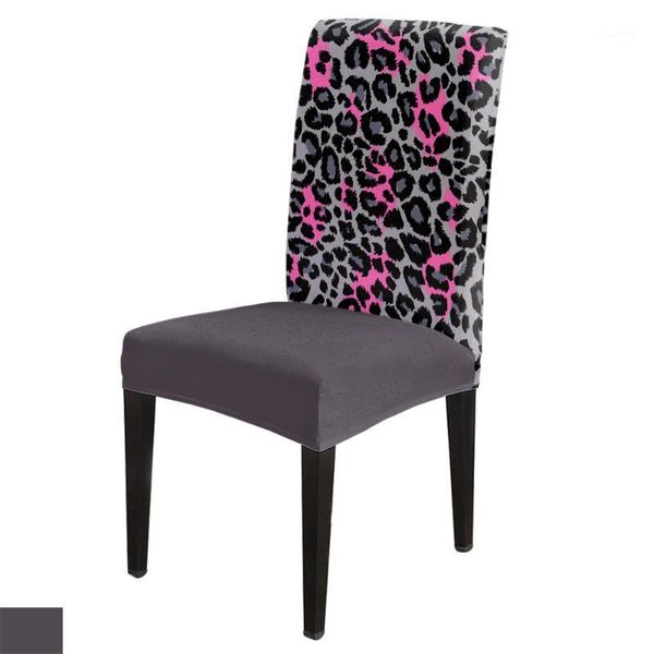 

animal color leopard dining chair cover spandex elastic print slipcovers furniture cover kitchen wedding supplies1