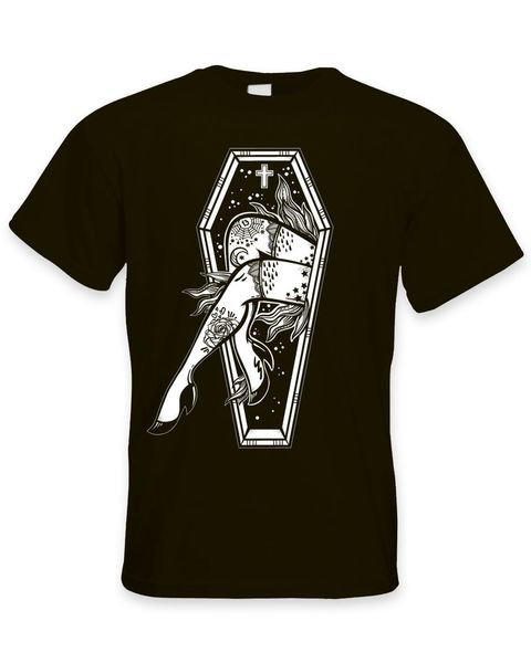 

2019 new mens coffin tattoo men's goth punk gothic 100% cotton brand new hoodie designers t shirts sweatshirt