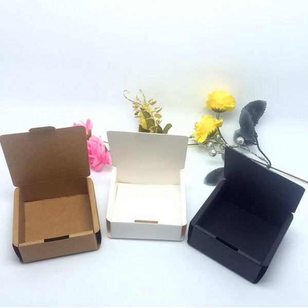 

10pcs kraft paper box black cardboard packaging boxes for handmade soap small white jewelry gift box