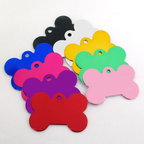 

100pcs wholesale dog tag personalized pet collar accessories aluminum custom dog name phone tag military paw bone heart sqchpt