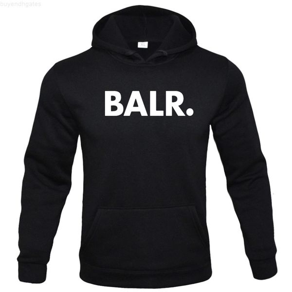 

selling street fashion balr. printed men's pullover hoodie, Black