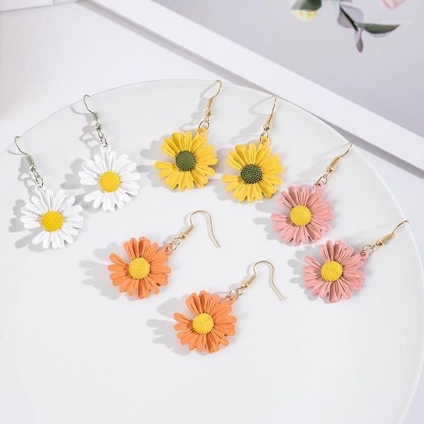 

small fresh series 5/sets earrings flower multicolor daisiescharm earrings fashion women's jewelry gifts for friends1, Silver