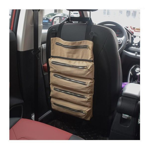 

car back storage bag canvas tool foldable roll bag car pliers electrician tool storage accessories1