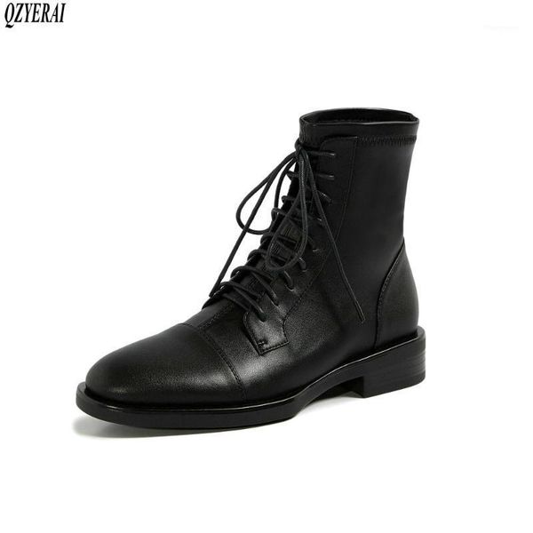 

new winter british style boots women platform motorcycle boots breathable leather ankle fashion fashion1, Black