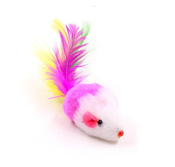 

10pcs/lot colorful soft fleece false mouse toys for cat feather funny playing pet dog cat small animals feat wmtrgm mywjqq