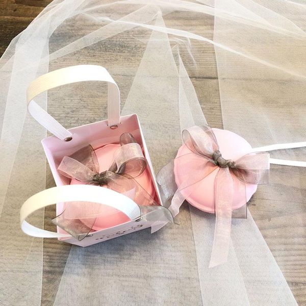 

gift wrap 20pcs/lot romantic wedding box pink bags with handles baptism favor boxes packaging paper candy party supplies