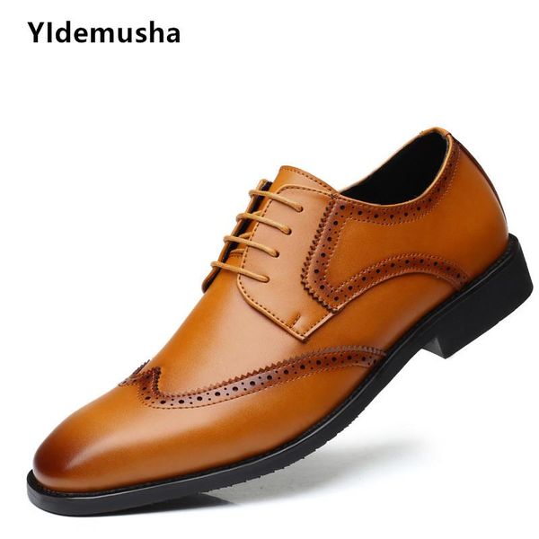 

yidemusha classic business men's dress shoes fashion elegant formal wedding shoes men slip on office oxford for men black