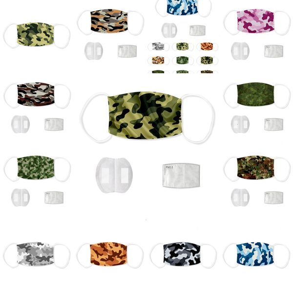 

jungle camouflage three-dimensional dust-proof breathable daily protective cotton mask for men and women can be reused 2 noi1c
