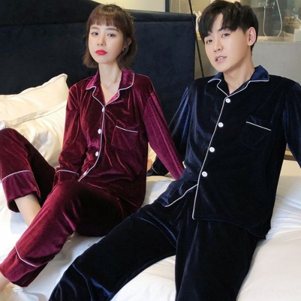

vjfv popular couples pajamas men silk flower printed sleepwear soft pyjama sets women pajama sets long sleeve lounge pijamas, Black;red