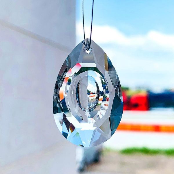 

2pcs 35mm clear longan crystals prism suncatcher for windows decoration pendant chandelier parts home wedding decor accessories h qylhkm