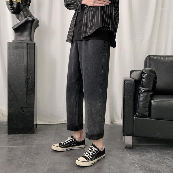

autumn fashion jeans men korean tapered straight casual pants loose blue plus size