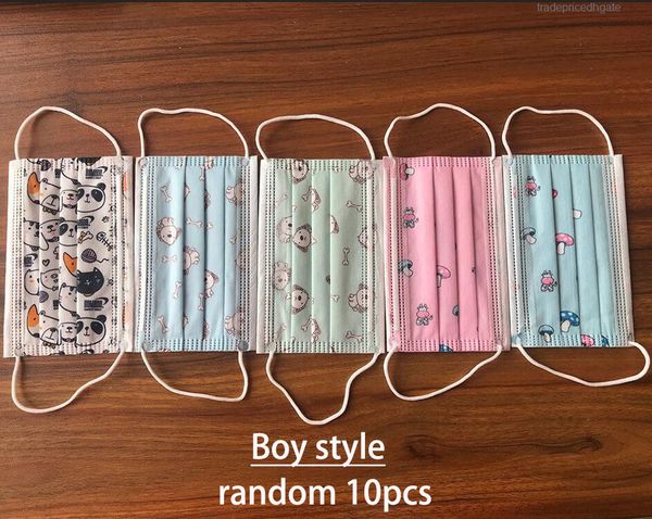 

face 10pcs mouth childern cartoon kids dustproof disposable non-woven fabric protective mask anti-fog anti- 3qdbc