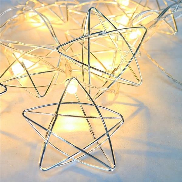 

evermore iron silver lights satr string for christmas decoration