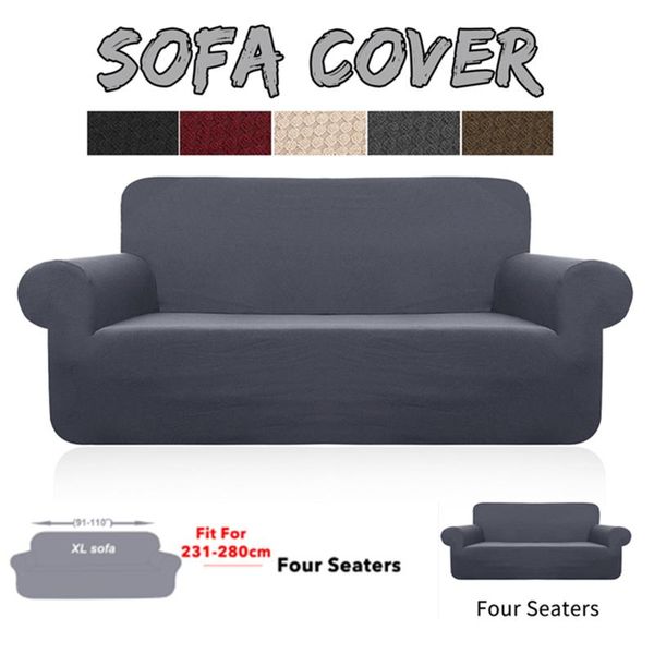 

waterproof sofa cover universal polyester fiber couch covers solid color elastic slipcover non-slip full wrap sofa seat covering