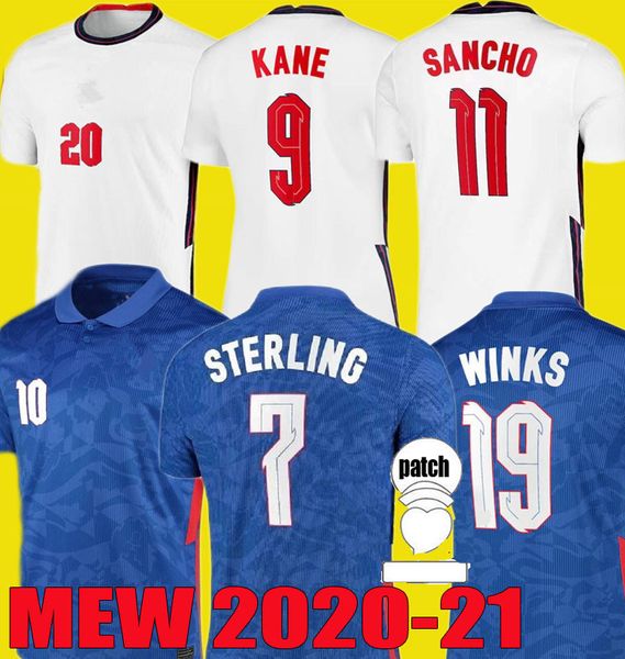 

20 21 mew kane sterling sancho home away soccer jerseys 2020 2021 rashford dele inglaterra camisetas de fútbol football shirts, Black;yellow