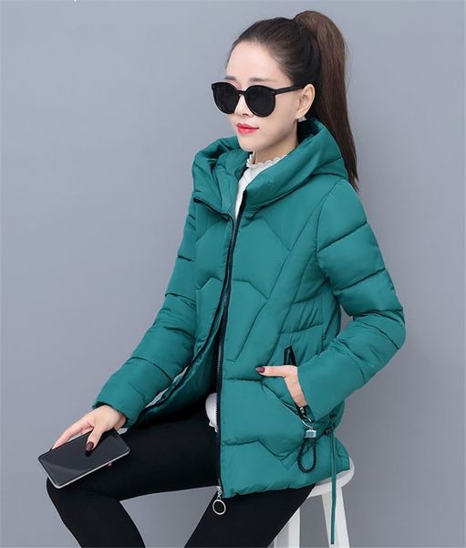 

2021 new inverno das mulheres casacos capuz quente feminino solto curto outwear plus size ojod, Black