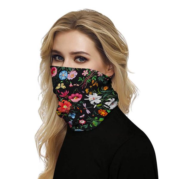 

fashion print face scarf balaclava scarf neck warmer neck gaiter half face cover head bandanas windproof headband headwear, Blue;gray
