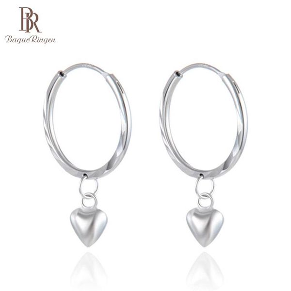 

dangle & chandelier bague ringen sterling silver 925 jewelry heart shaped drop earrings for women short simple design sweet girl ear drops a