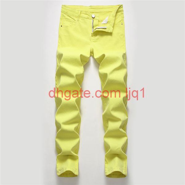 

feitong fashion men's casual personality slim fit denim jeans pants, Blue